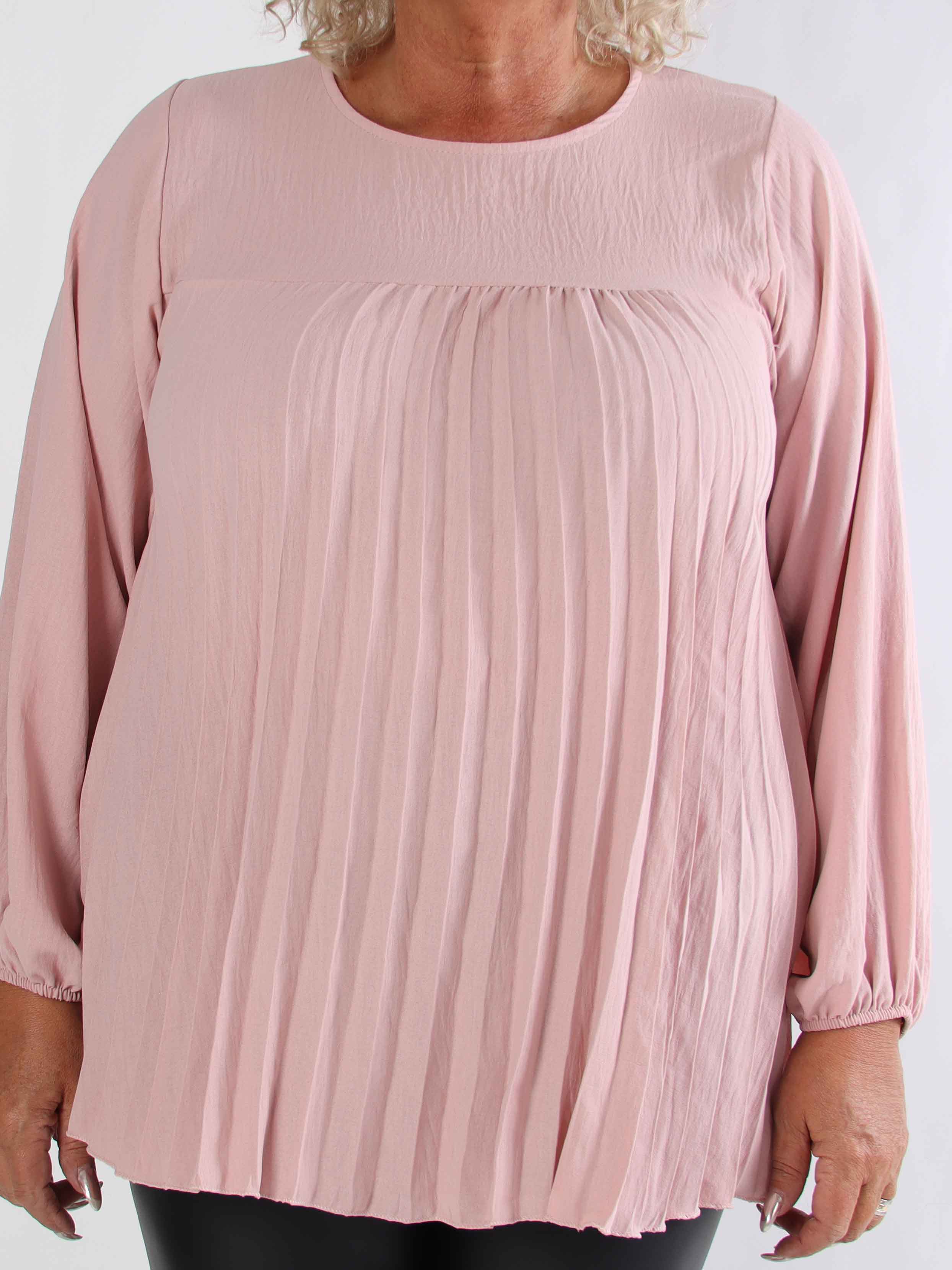 Nancy Shirt L/S - Sød plus size bluse med plisseringer